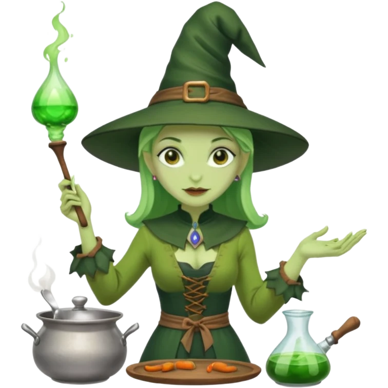 green witch cooking potion emoji