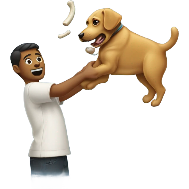 Throwing up a dog bone emoji