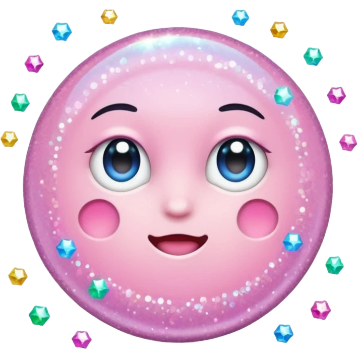 glitter flor rosa claro emoji