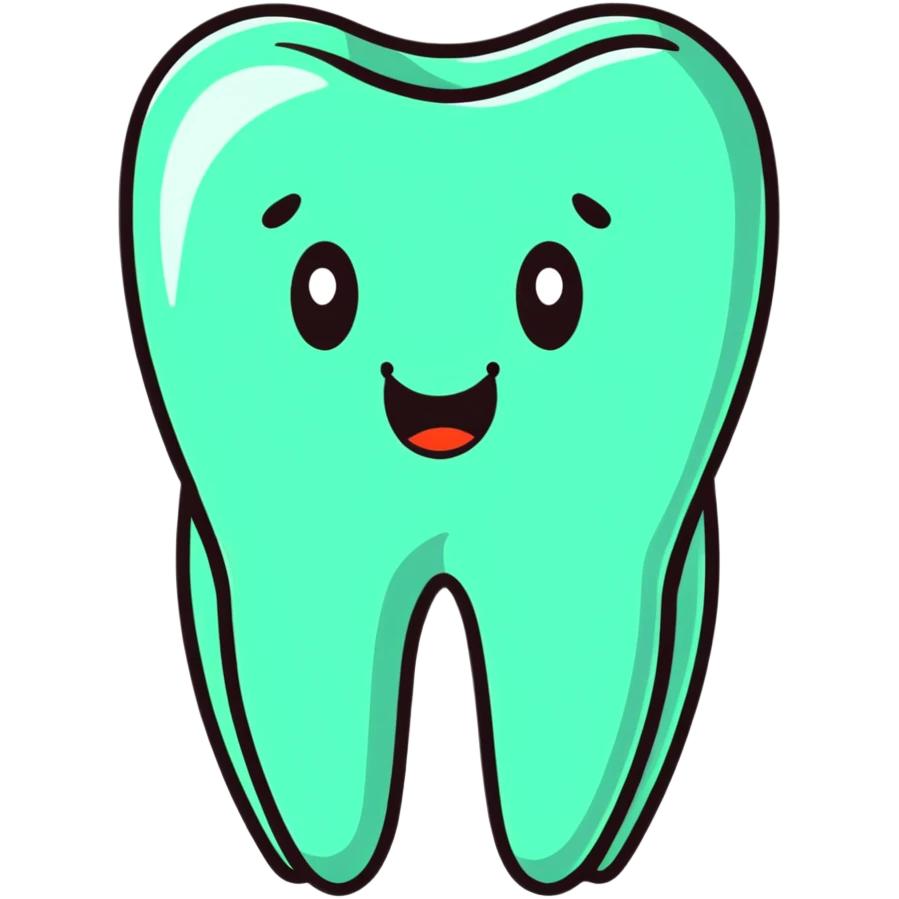 colorful dental health app icons, tooth application in multiple colors emoji