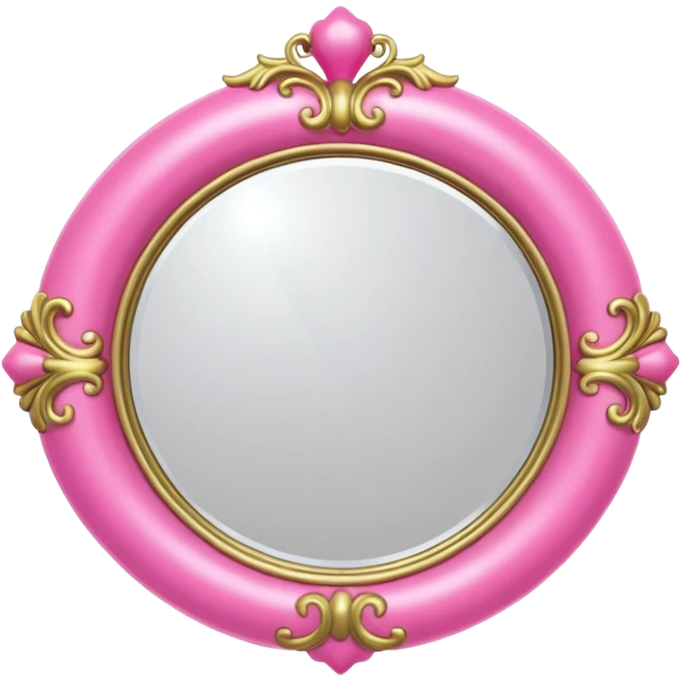 inflatable pink puffy ornate mirror  emoji
