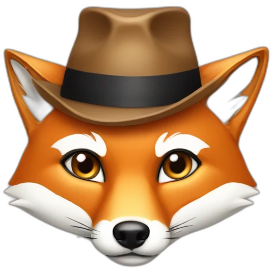 fox-face-with-hat-and-without-big-black-human-moustache emoji