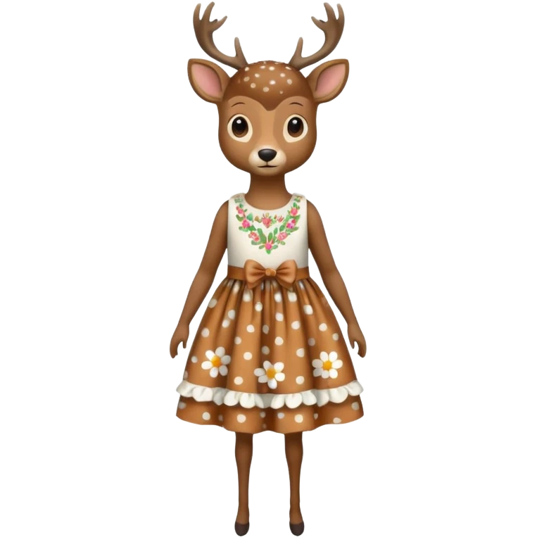 Deer with a dress emoji