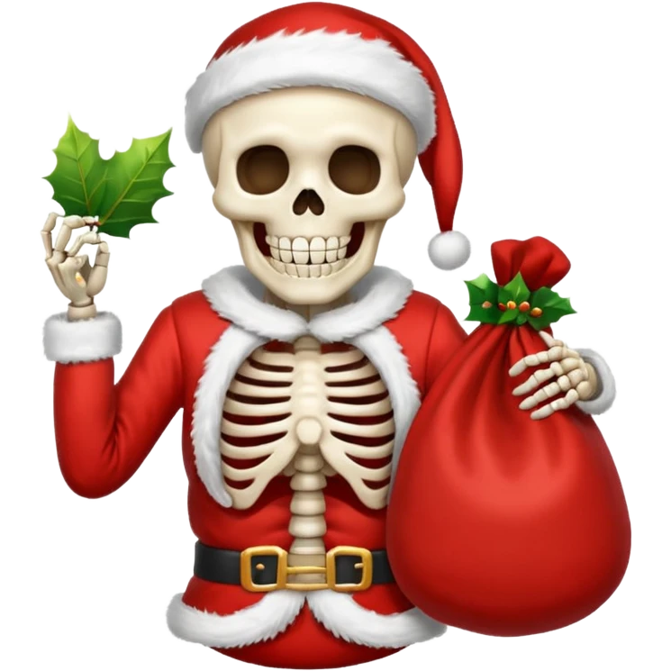 Skeleton death dressed as santa emoji