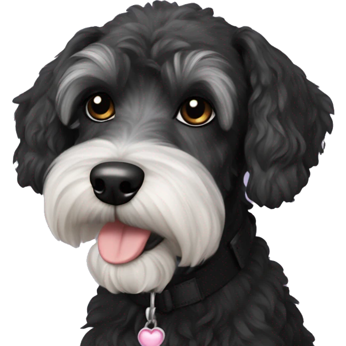 schnauzer cross mini poodle black dog emoji