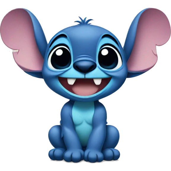 Disney Stitch with hearts emoji