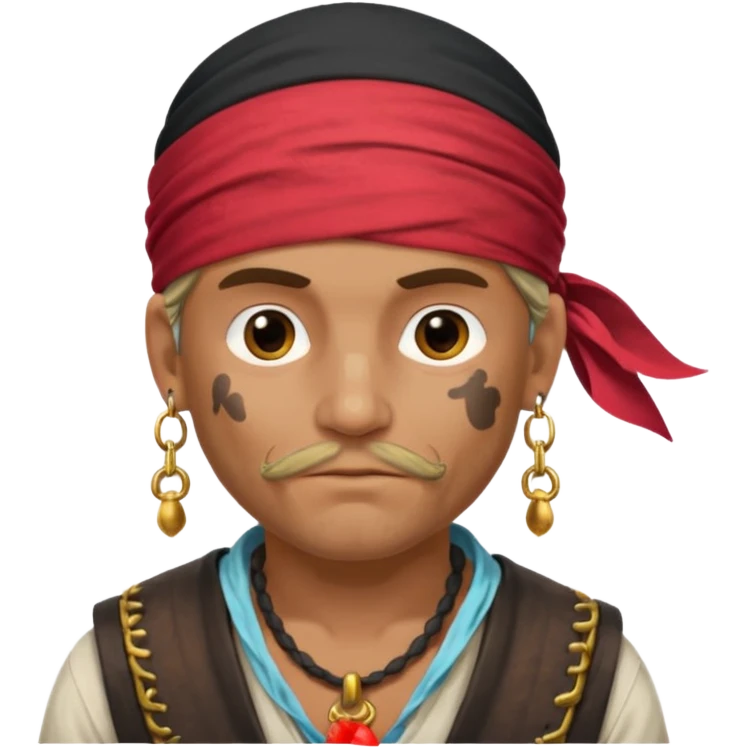 Belted pirate man with earring
 emoji
