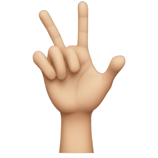 Hand in 2 sign shape emoji