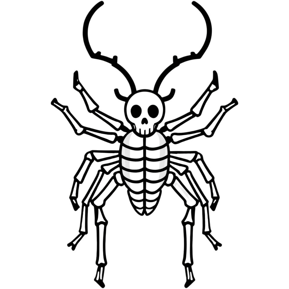 skeleton bug emoji