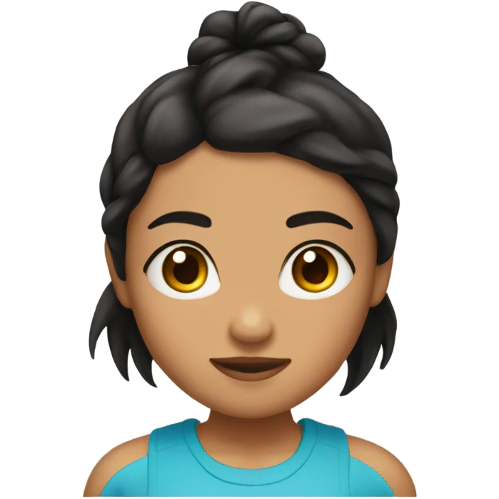 girl with black hair and tan skin exercising ￼ emoji