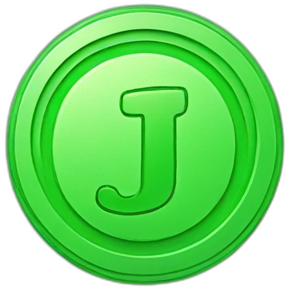 green coin with j on it emoji