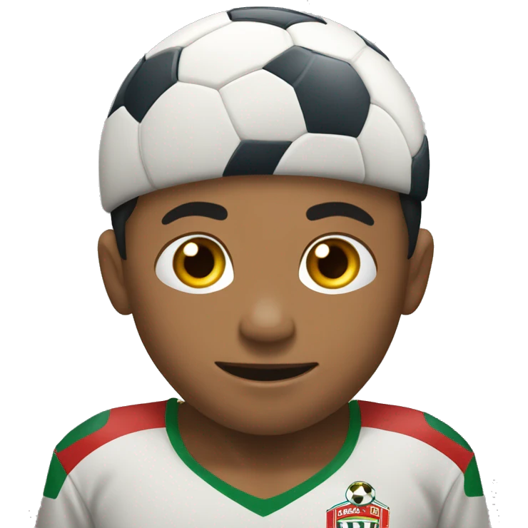Niño de 5 años jugando al fútbol emoji