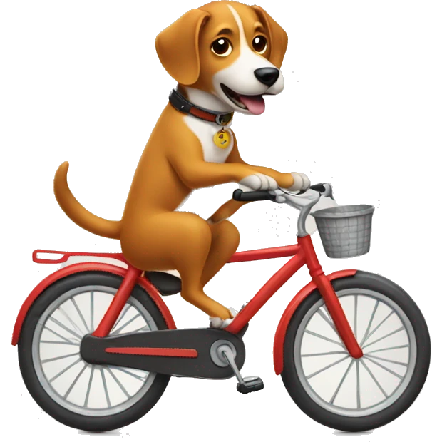 Dog riding a bike emoji