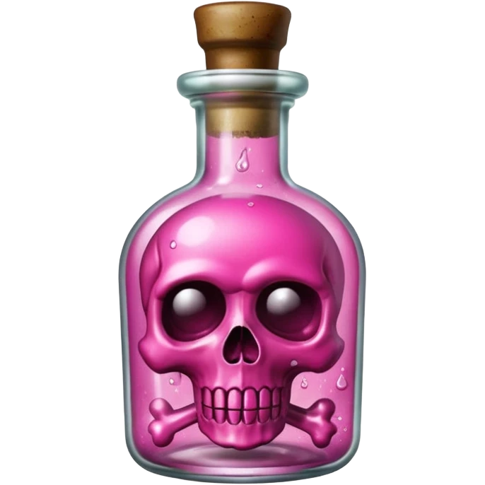 glitter toxic pink potion with dead symbol
 emoji
