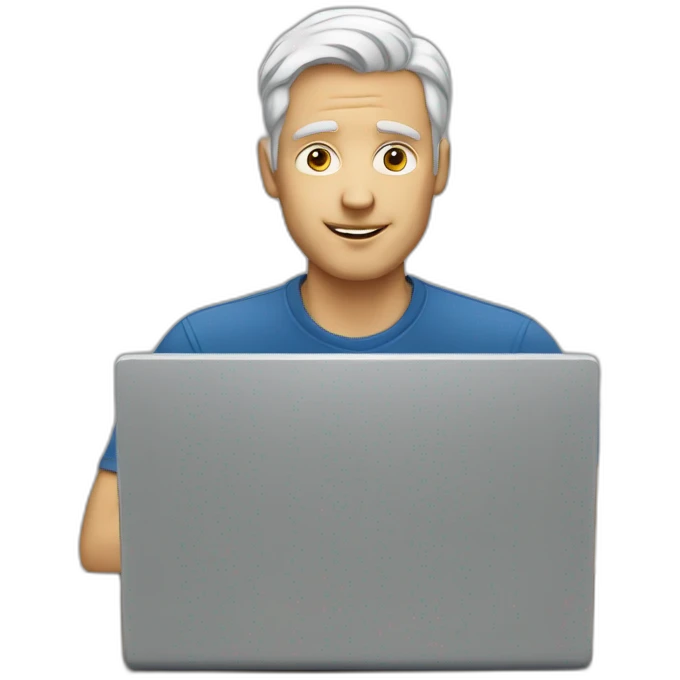 white man behind the laptop emoji