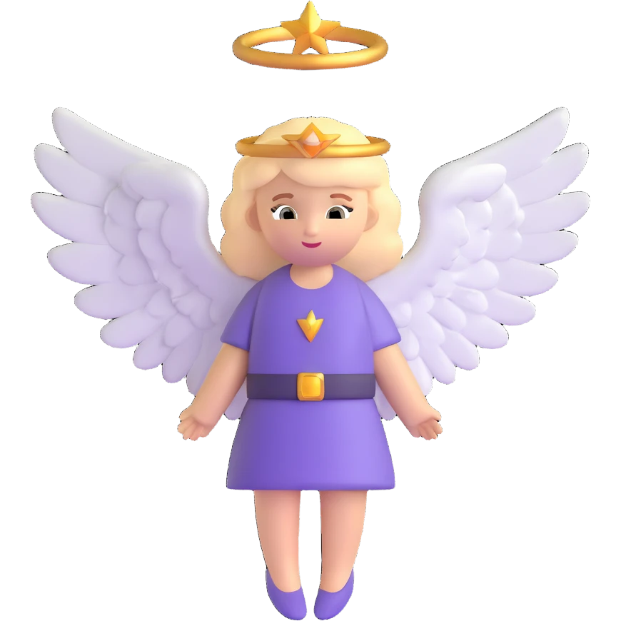 guardian angel with wings and halo from bible emoji