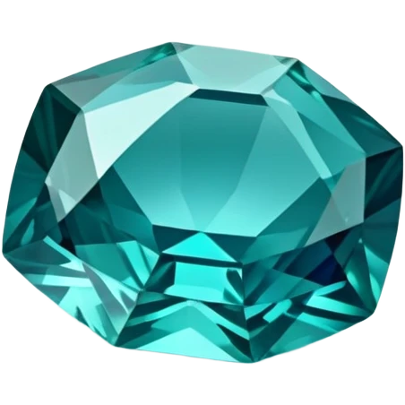 Faceted indicolite tourmaline with teal-blue hue and brilliant cut emoji