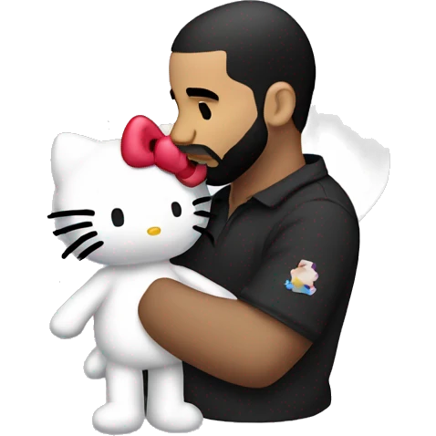 drake hugging hello kitty  emoji