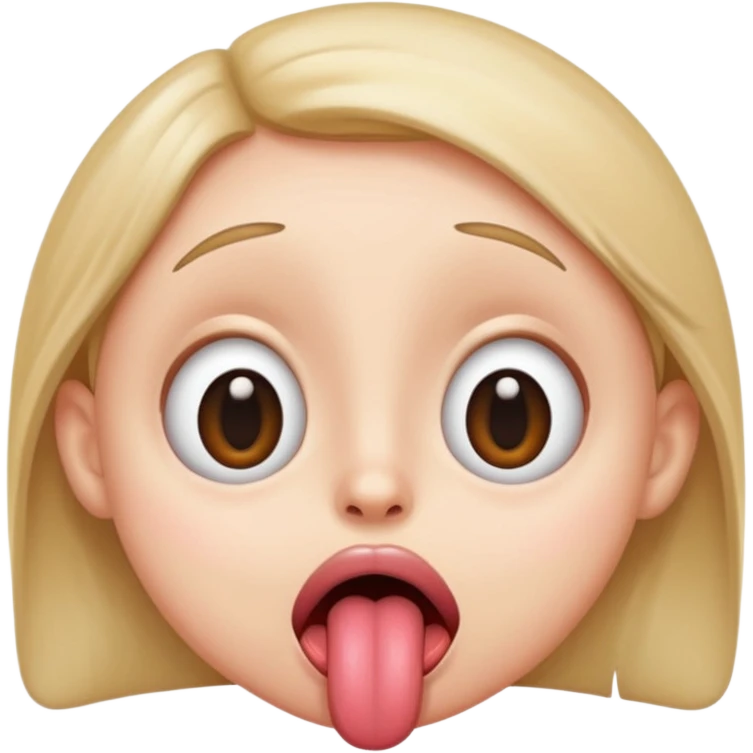 retarded silly face huge eyes tongue out emoji