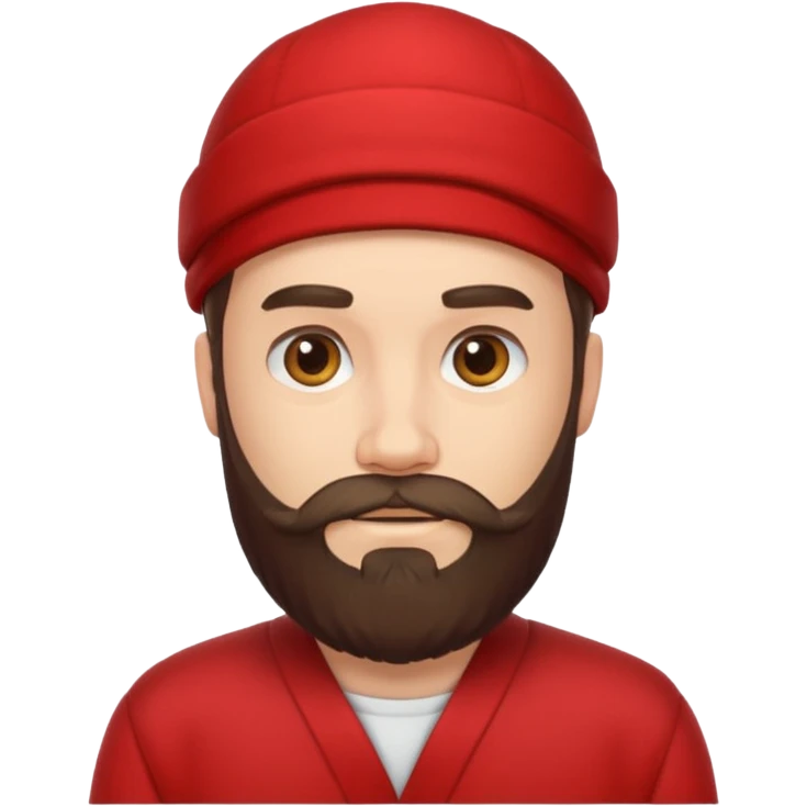 bearded man with red clothes emoji