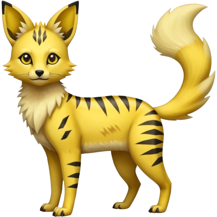 yellow Jolteon-Umbreon-Genet-Civet-Bastet-Cheetah-Hybrid (Full body) with black markings emoji