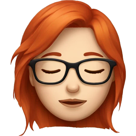 Sleeping girl with red hair and glasses  emoji