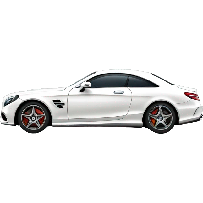 White Mercedes AMG side view  emoji