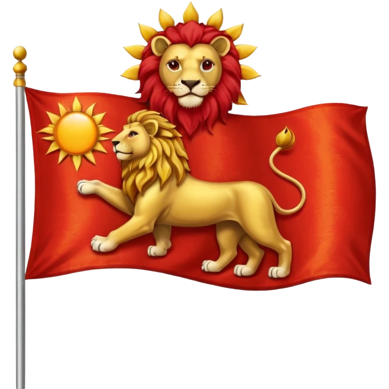 lion and sun together on a flag emoji