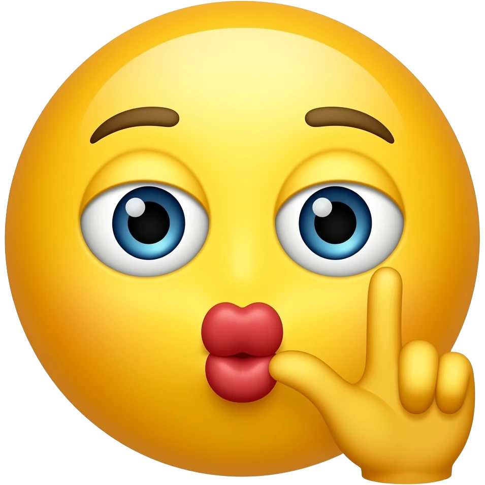 emoji yellow face alone giving a kiss and making two fingers with one hand emoji