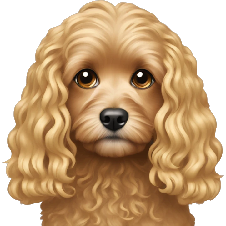 Cavapoo with girl, long blonde hair emoji