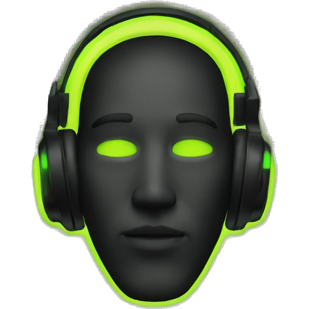 Neon headfone  emoji