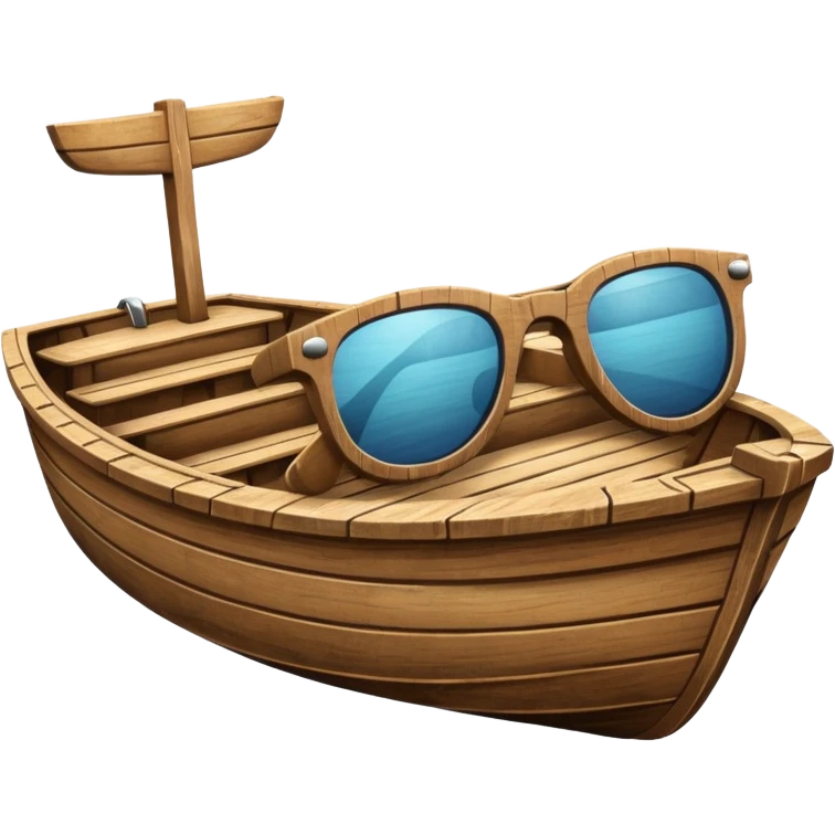 Boat with sunglass emoji