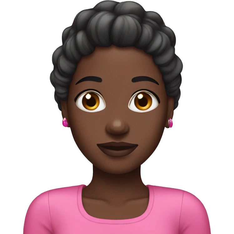 Black girl with pink nails emoji