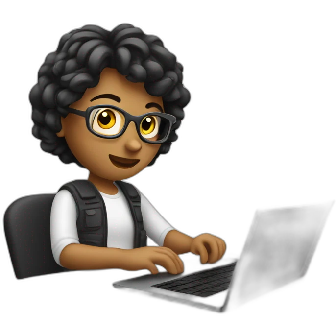 Video editor work on laptop emoji
