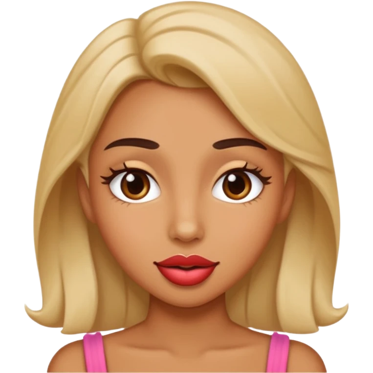 Flirty up and down look with lip bite emoji