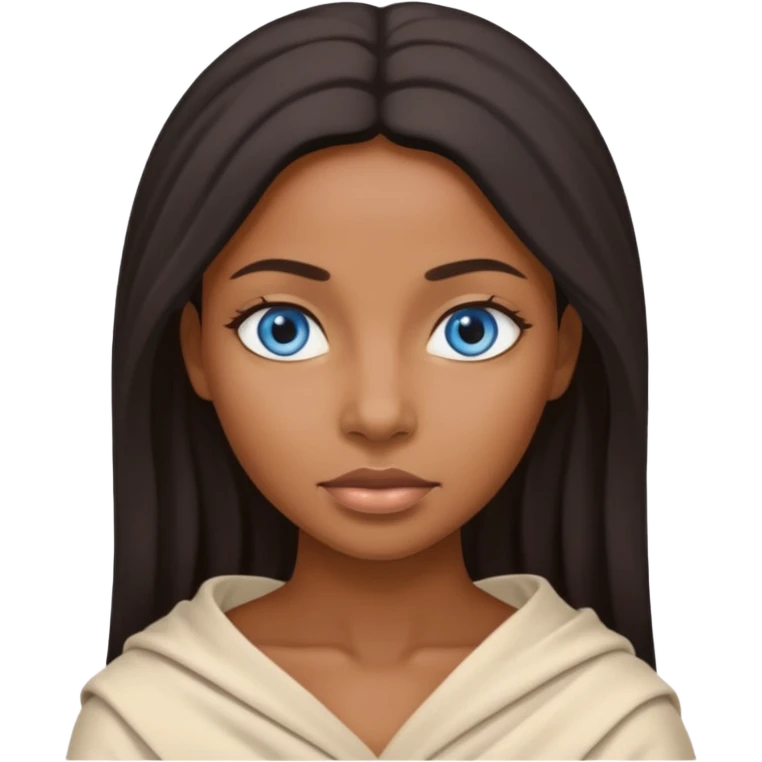 blue eyed desert black woman with creme cloth emoji