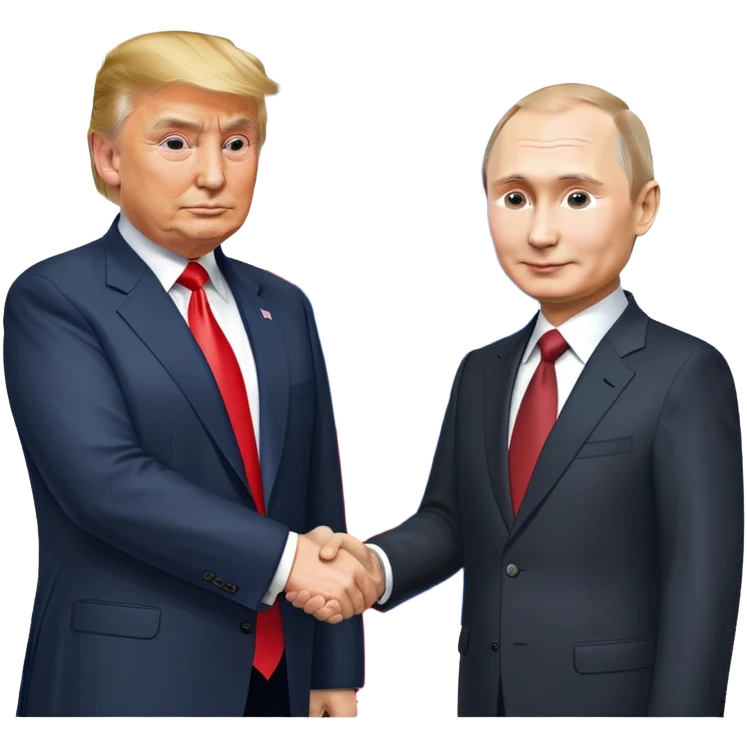 Putin shaking hands with Trump emoji