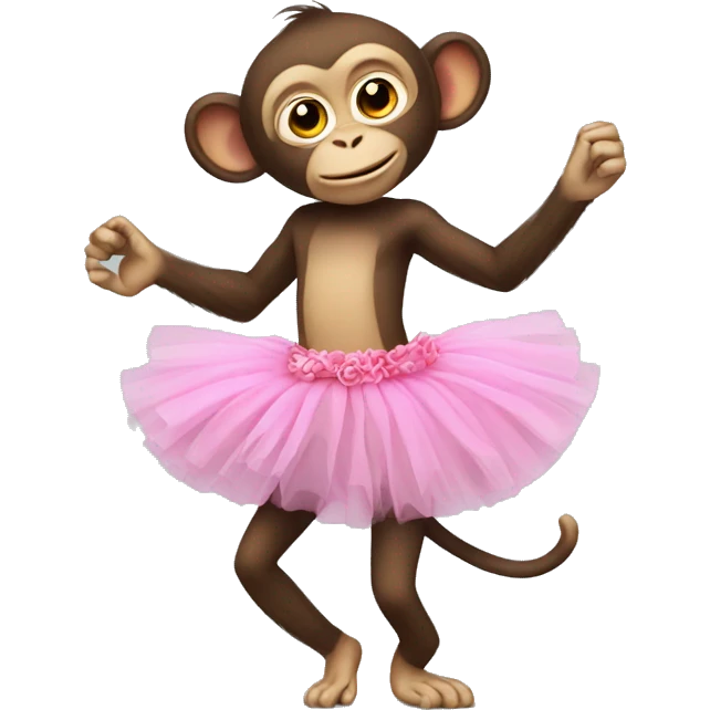 Monkey with pink tutu emoji