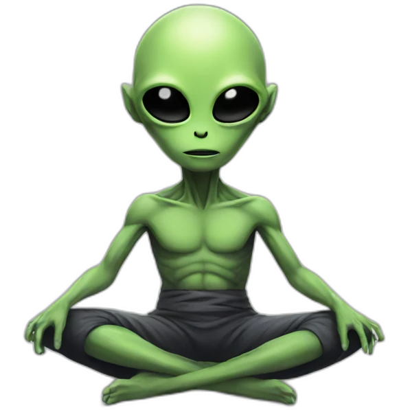 Alien meditating emoji