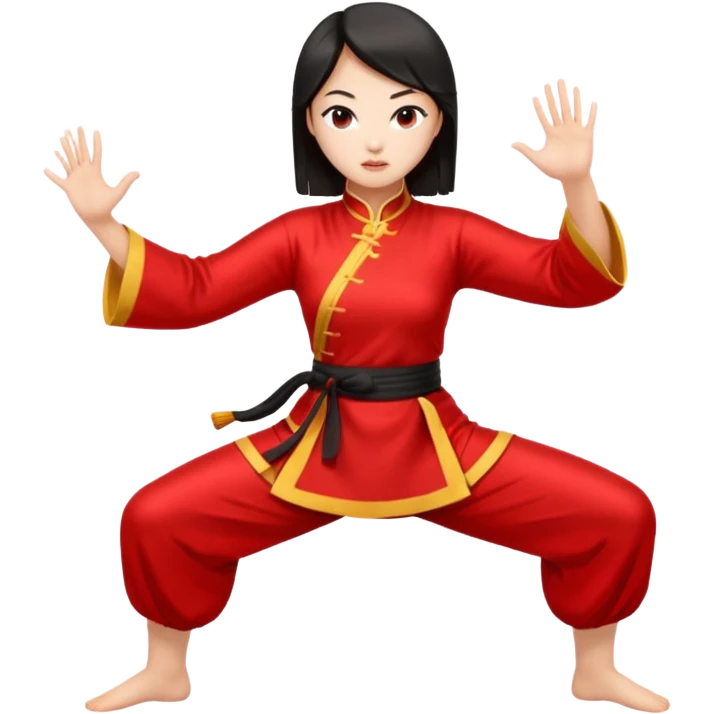 sexy chinese girl in traditional clothes doing kung fu emoji