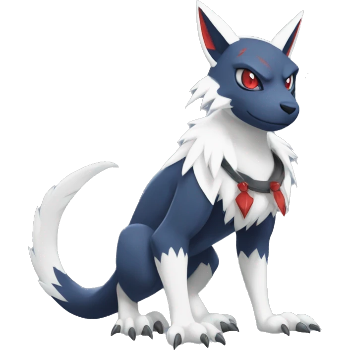 Cool Edgy Nargacuga-Absol-Zangoose-Sneasel-Quilava with a collar on, full body emoji