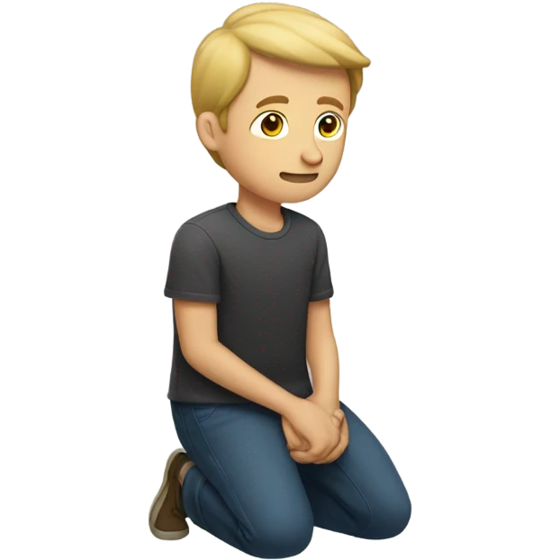 White guy kneeling down emoji