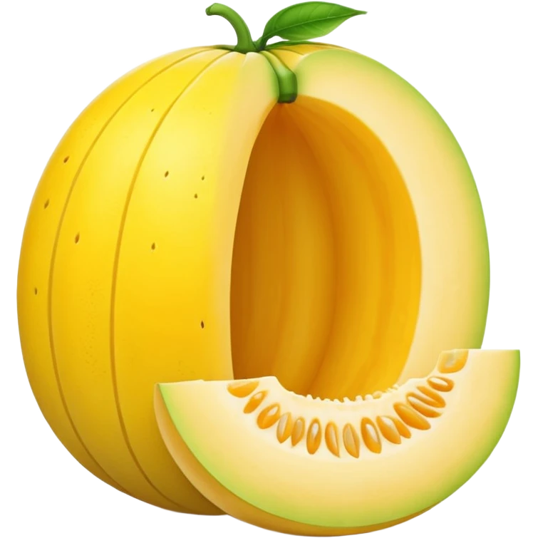whole yellow melon with slice on right side  emoji