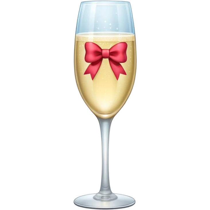 Champagne glass with a bow  emoji