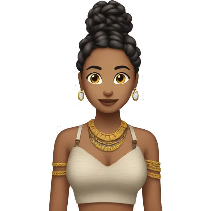 Chica morena con trenzas africanas  emoji
