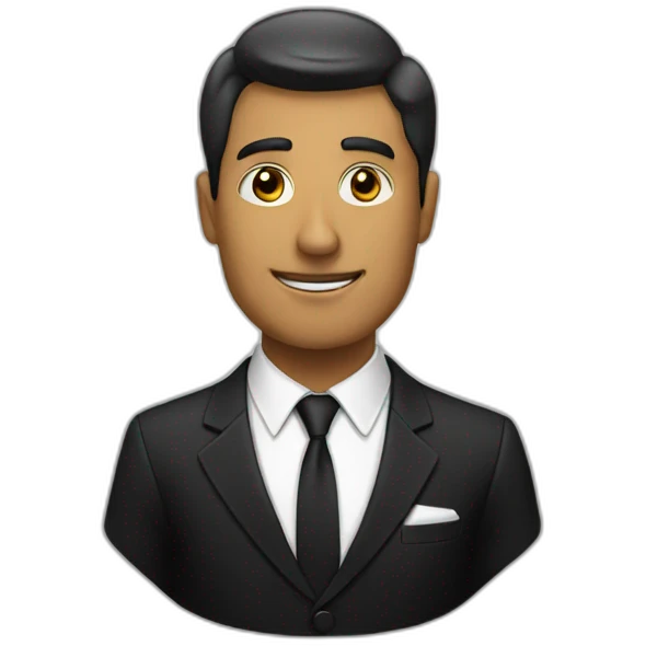 man in black tie emoji