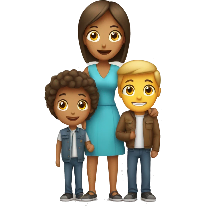 Family mom dad one son emoji