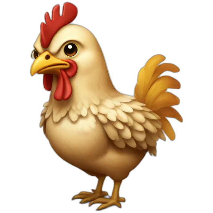 Chicken in gladiator suit emoji