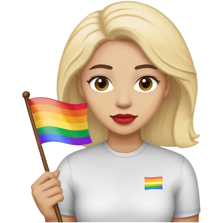 woman with lgbt flag emoji