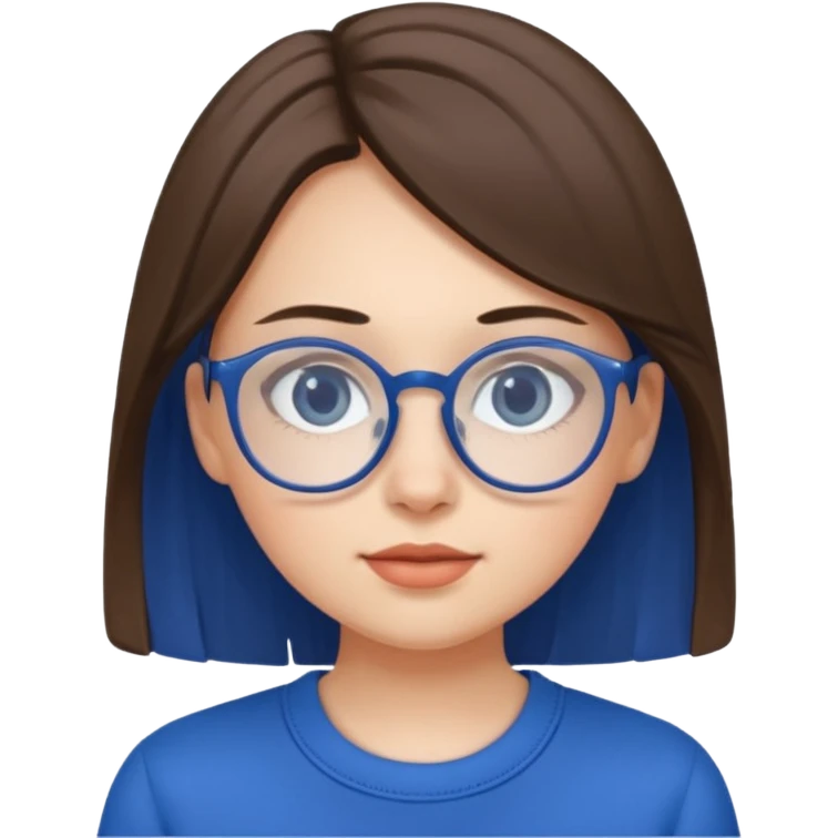 girl with eyeglasses and blue outfit emoji